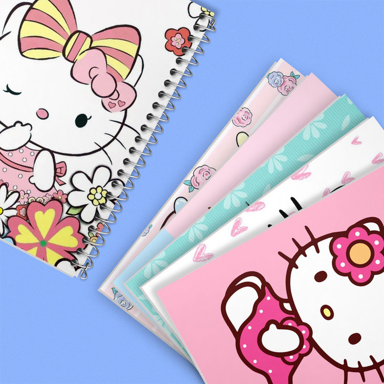 دفتر مشق 50 برگ خندالو طرح هلو کیتی (Hello Kitty) کد 284 مجموعه 6 عددی
