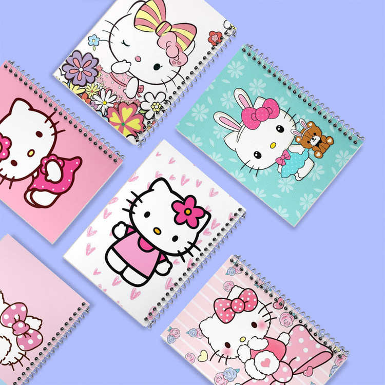 دفتر مشق 50 برگ خندالو طرح هلو کیتی (Hello Kitty) کد 284 مجموعه 6 عددی