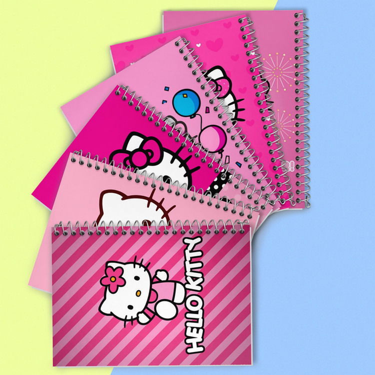 دفتر نقاشی 50 برگ خندالو طرح هلو کیتی (Hello Kitty) کد 282 مجموعه 6 عددی