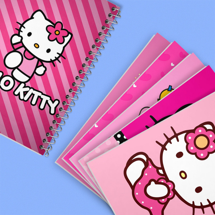 دفتر نقاشی 50 برگ خندالو طرح هلو کیتی (Hello Kitty) کد 282 مجموعه 6 عددی