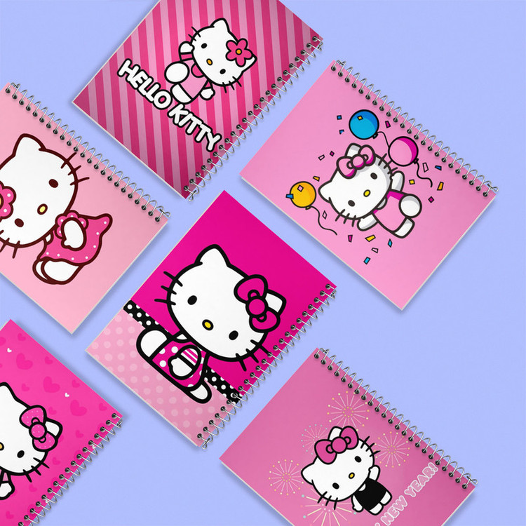 دفتر نقاشی 50 برگ خندالو طرح هلو کیتی (Hello Kitty) کد 282 مجموعه 6 عددی