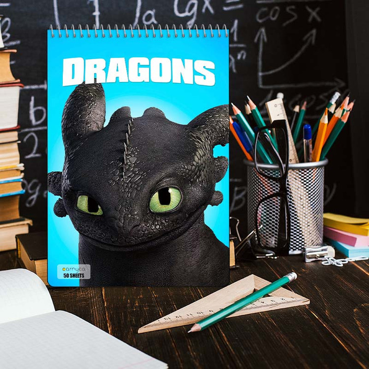 دفتر نقاشی 50 برگ سیمی کارنیکا طرح چگونه اژدهای خود را تربیت کنیم How to Train Your Dragon کد 40214