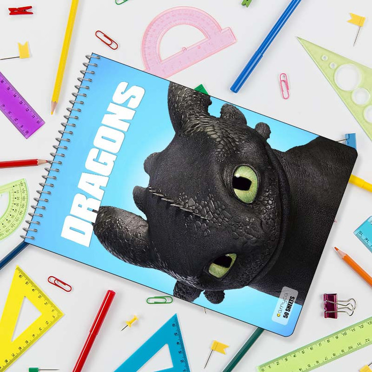 دفتر نقاشی 50 برگ سیمی کارنیکا طرح چگونه اژدهای خود را تربیت کنیم How to Train Your Dragon کد 40214
