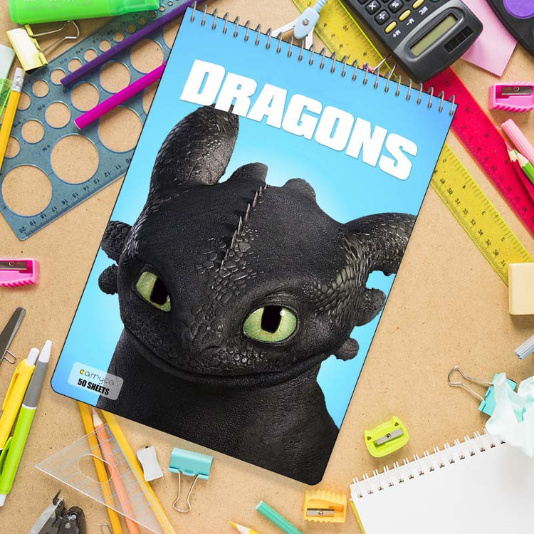 دفتر نقاشی 50 برگ سیمی کارنیکا طرح چگونه اژدهای خود را تربیت کنیم How to Train Your Dragon کد 40214