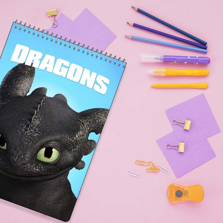 دفتر نقاشی 50 برگ سیمی کارنیکا طرح چگونه اژدهای خود را تربیت کنیم How to Train Your Dragon کد 40214