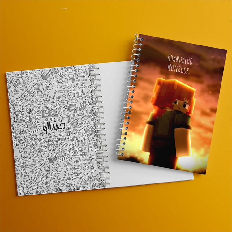 دفتر لغت 50 برگ خندالو طرح بازی ماینکرافت (Minecraft) کد N8749