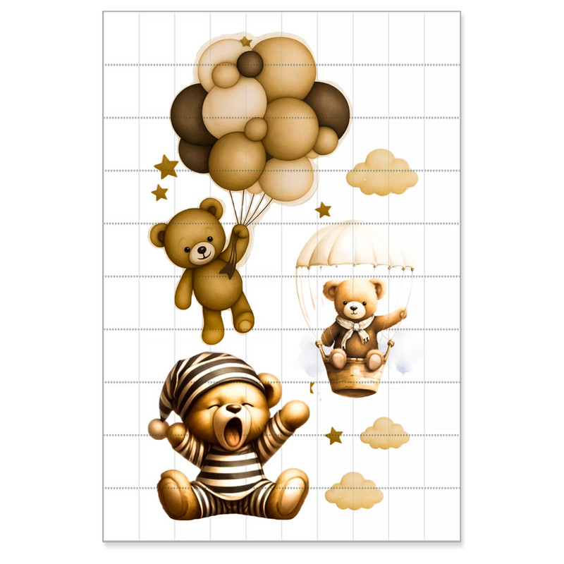برچسب مدل اتاق کد طرح خرس کوچولو کد 03