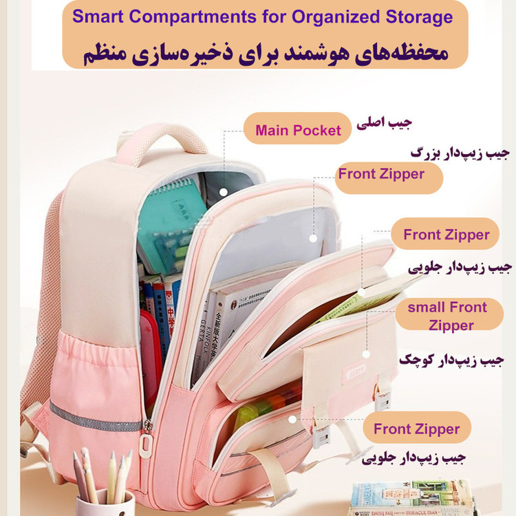 کوله پشتی مدرسه سنای کد 5462