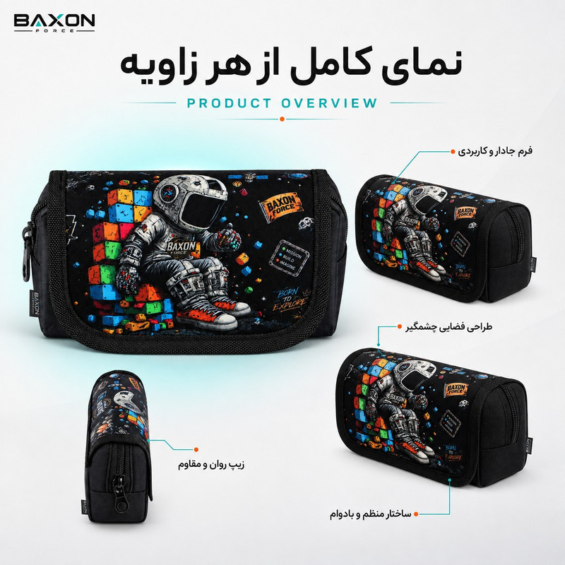 کوله پشتی مدرسه بکسون فورس مدل SKY2-1560 به همراه جامدادی