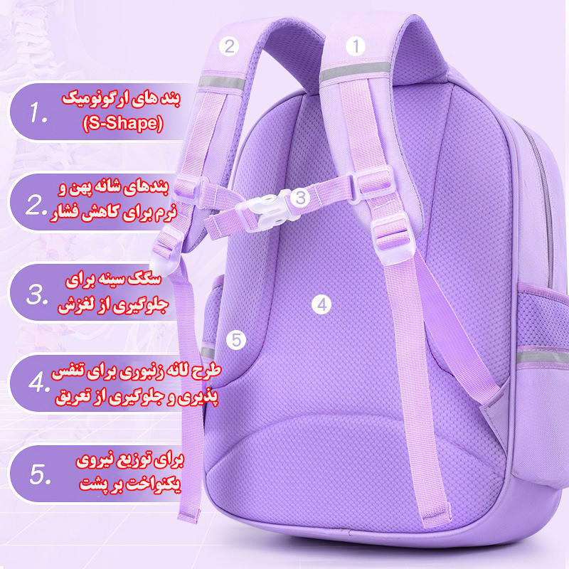 کوله پشتی مدرسه مدل کرومی کد 5186