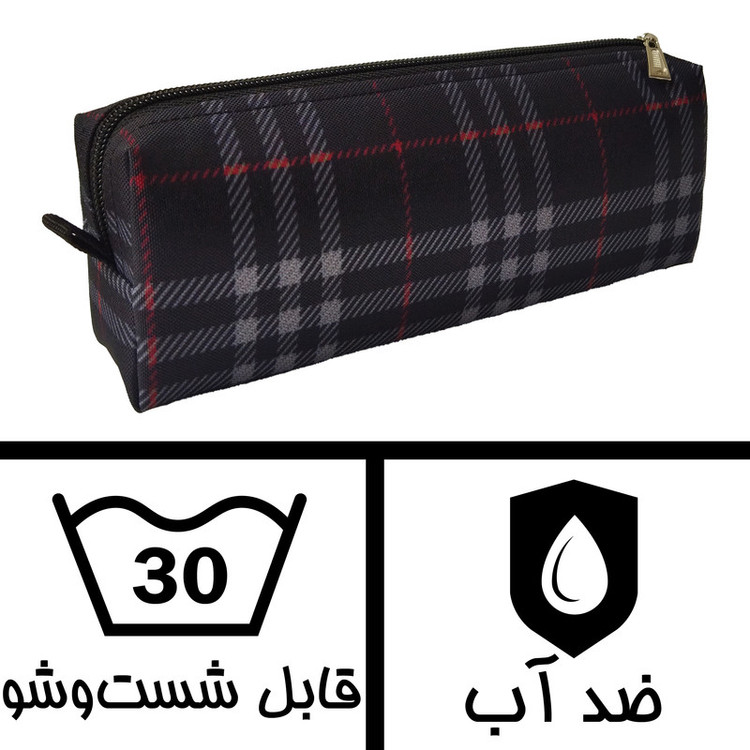 جامدادی مدل تک زیپ طرح چهارخانه