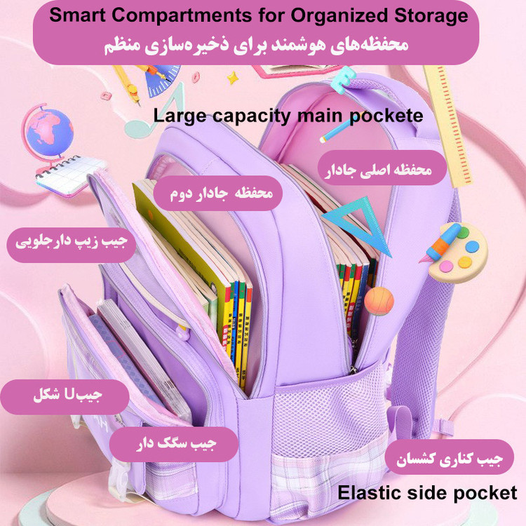 کوله پشتی مدرسه هارپی مدل کرومی