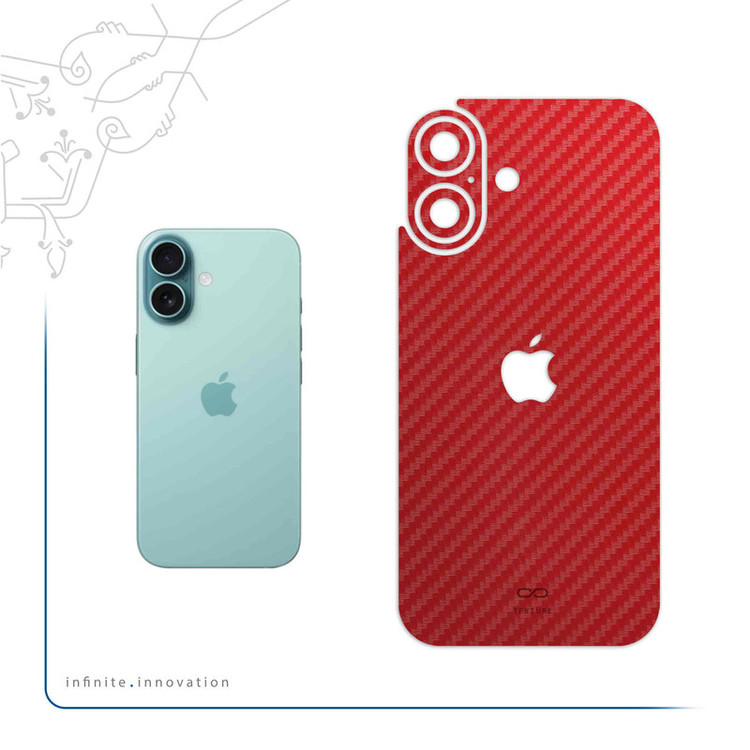برچسب پوششی ماهوت مدل Red-Fiber مناسب برای گوشی موبایل اپل iPhone 16