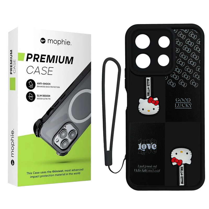 کاور موفی مدل Silicone Puffer Hello Kitty Strap مناسب برای گوشی موبایل شیائومی Note 13 Pro 4G / Poco M6 Pro 4G به همراه بند