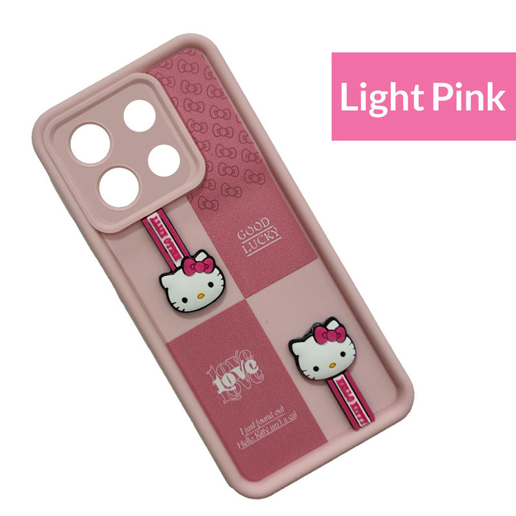 کاور موفی مدل Silicone Puffer Hello Kitty Strap مناسب برای گوشی موبایل شیائومی Note 13 Pro 4G / Poco M6 Pro 4G به همراه بند