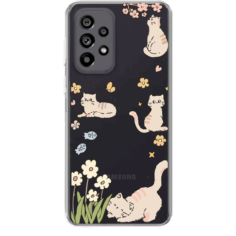 کاور مدل Cat & Flowerمناسب برای گوشی موبایل سامسونگ Galaxy A53