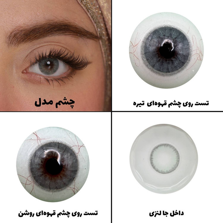 لنز چشم رویال ویژن مدل SMERALE کد 26 رنگ طوسی آبی طبیعی دوردار