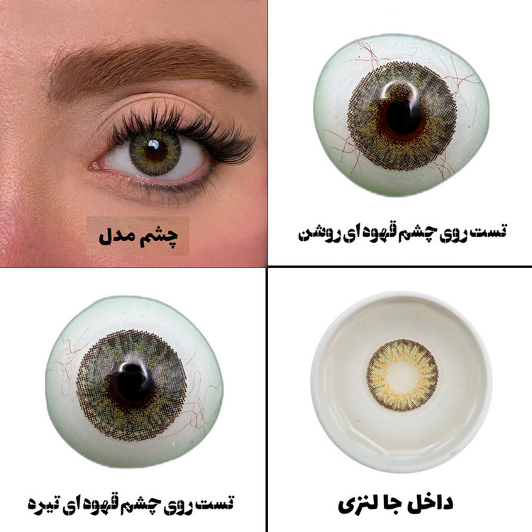 لنز چشم بیوتی کاسمتیک کانتکت لنز تیدا مدل 25 کد EPC390 رنگ سبزعسلی دوردار