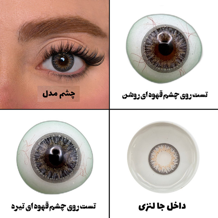 لنز چشم بیوتی کاسمتیک کانتکت لنز تیدا مدل 14 کد FAA310 رنگ طوسی عسلی دوردار