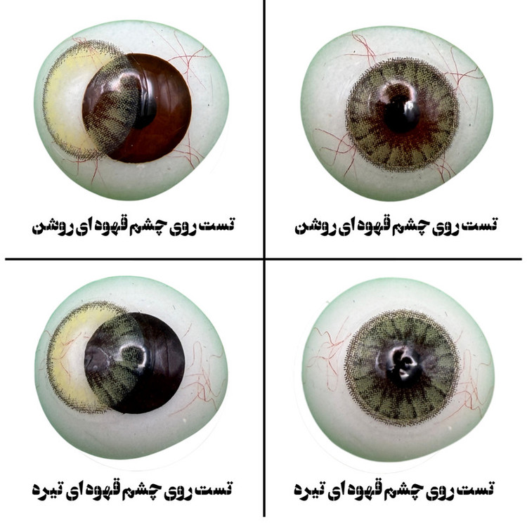 لنز چشم بیوتی مدل 23 کد NOB270 رنگ سبزعسلی رگه ای دوردار