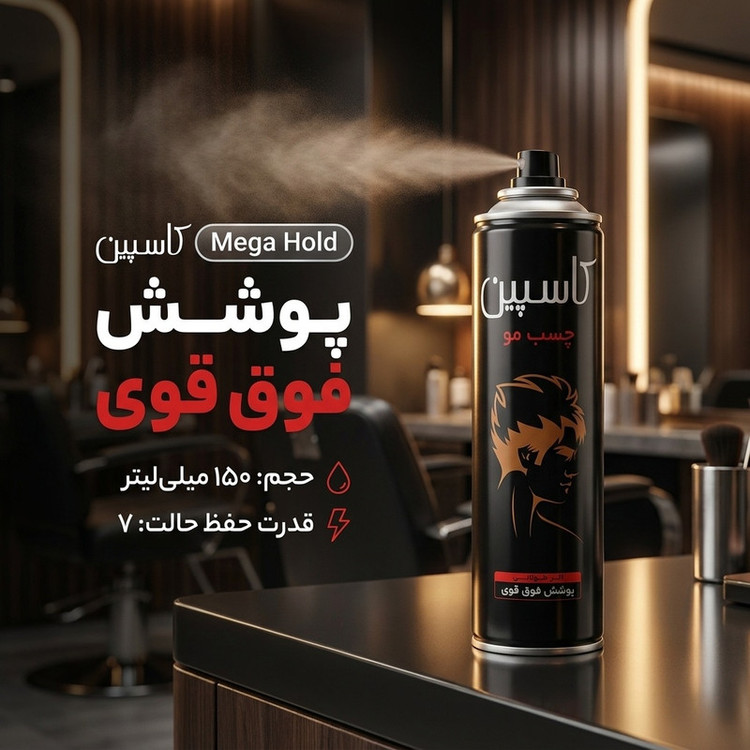 اسپری مو کاسپین مدل Mega Hold حجم 150 میلی لیتر