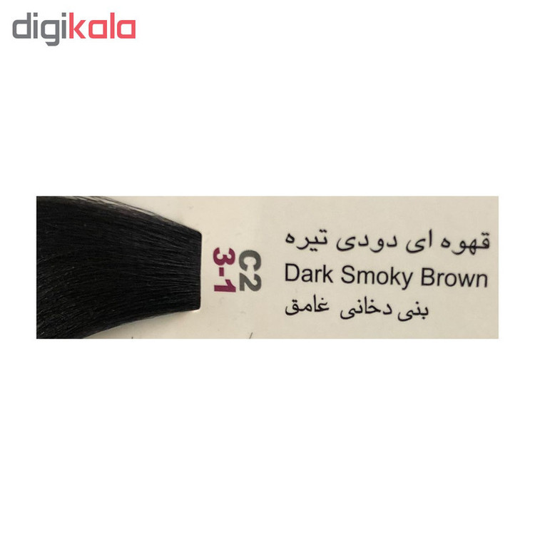 رنگ مو پادینا شماره C2-3-1 حجم 100 میلی لیتر رنگ قهوه ای دودی تیره