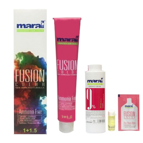 کیت رنگ مو مارال مدل Fusion شماره 8.00 حجم 100 میلی لیتر رنگ قهوه ای بلوند روشن اکسترا