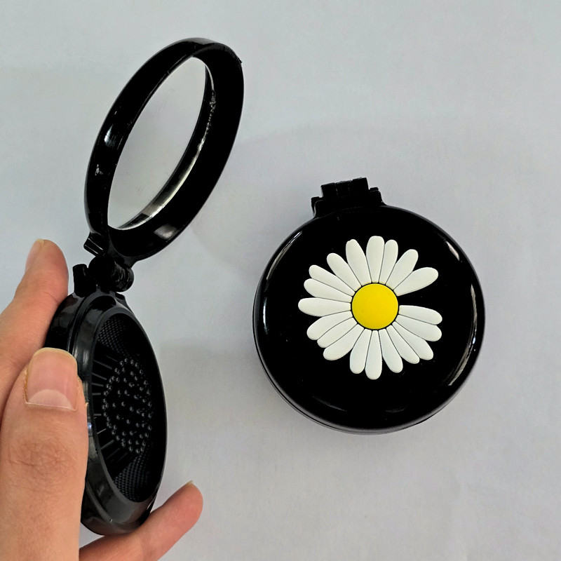 برس مو مدل جیبی آینه دار مجموعه 2 عددی