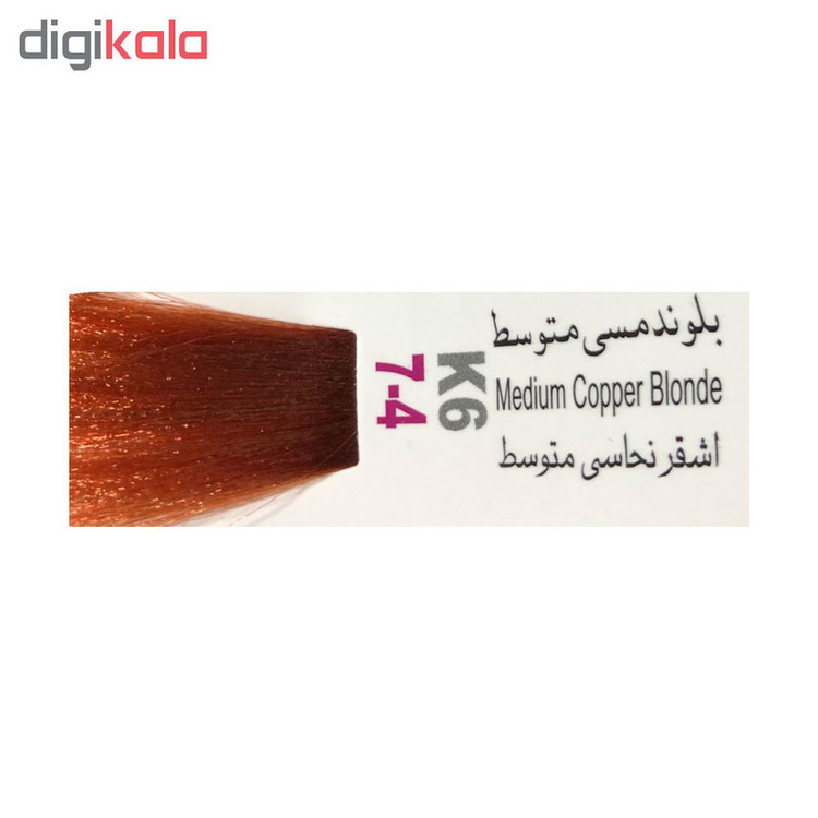 رنگ مو پادینا شماره K6-7-4 حجم 100 میلی لیتر رنگ بلوند مسی متوسط