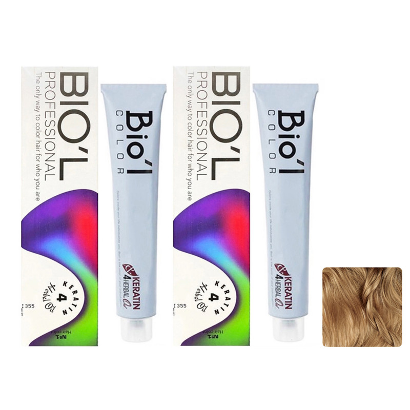 رنگ مو بیول مدل Natural شماره 6.0 حجم 100 میلی لیتر رنگ بلوند تیره طبیعی بسته 2 عددی