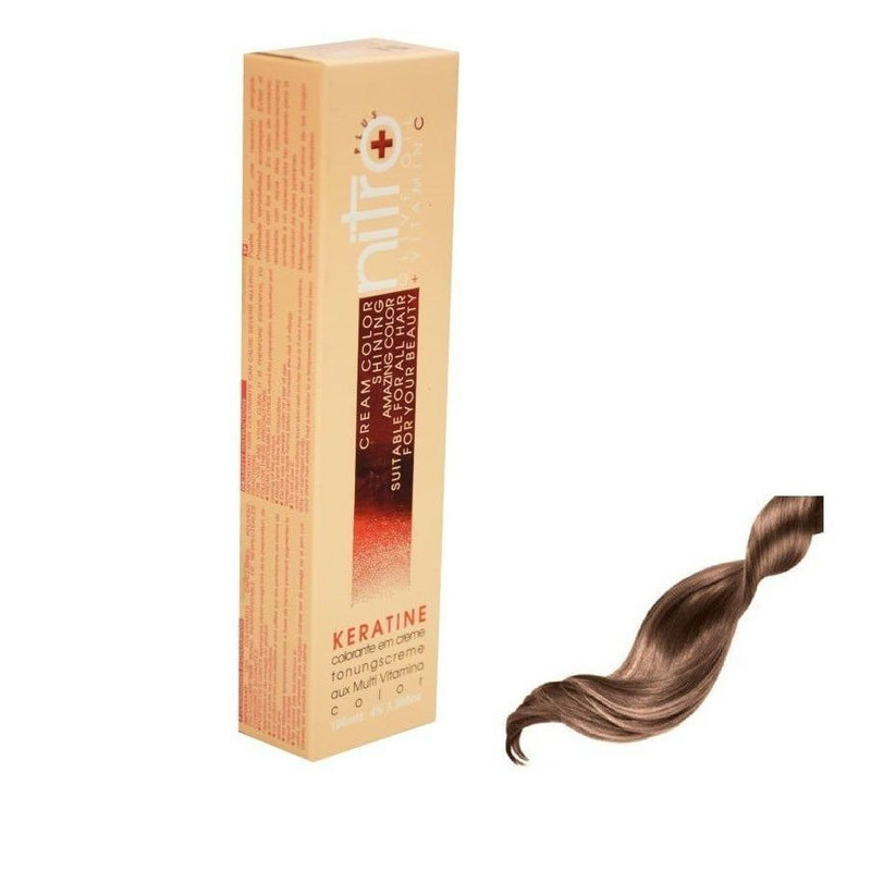رنگ مو نیترو پلاس سری Keratine شماره 8.53 حجم 100 میلی لیتر رنگ بلوند کاکائویی خیلی روشن