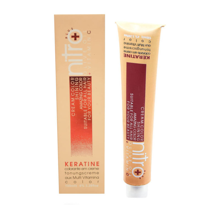 رنگ مو نیترو پلاس سری Keratine شماره 8.53 حجم 100 میلی لیتر رنگ بلوند کاکائویی خیلی روشن