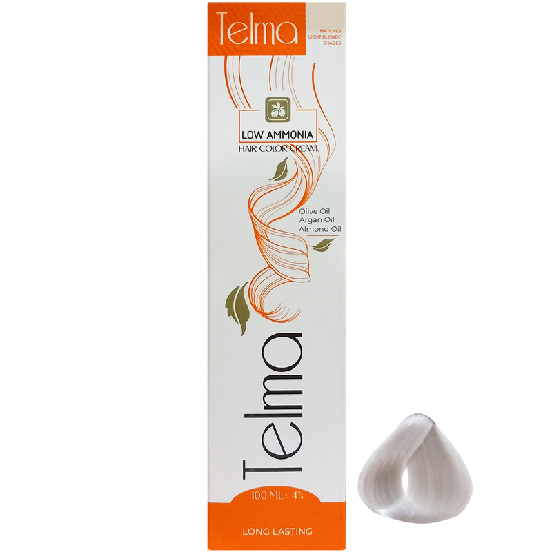 رنگ مو تلما مدل Low Ammonia شماره 90.000 حجم 100 میلی لیتر رنگ سوپر یخی