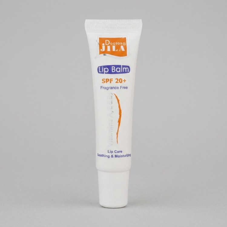 بالم لب نرمکننده و مرطوبکننده دکتر ژیلا مدل w01 با SPF 20، حاوی ویتامین A و E، روغن آووکادو و جوجوبا، محافظت در برابر اشعه UV و بدون الکل، وزن 12 گرم، مناسب رفع ترک لب