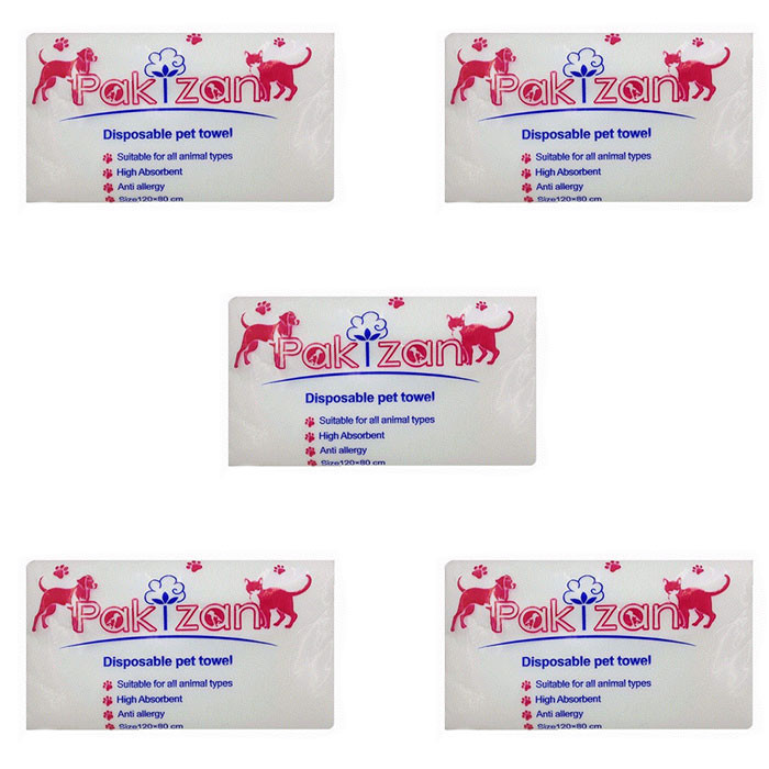 حوله یکبار مصرف پاکیزان مدل حیوانات خانگی سایز 120x80 سانتی متر مجموعه 5 عددی