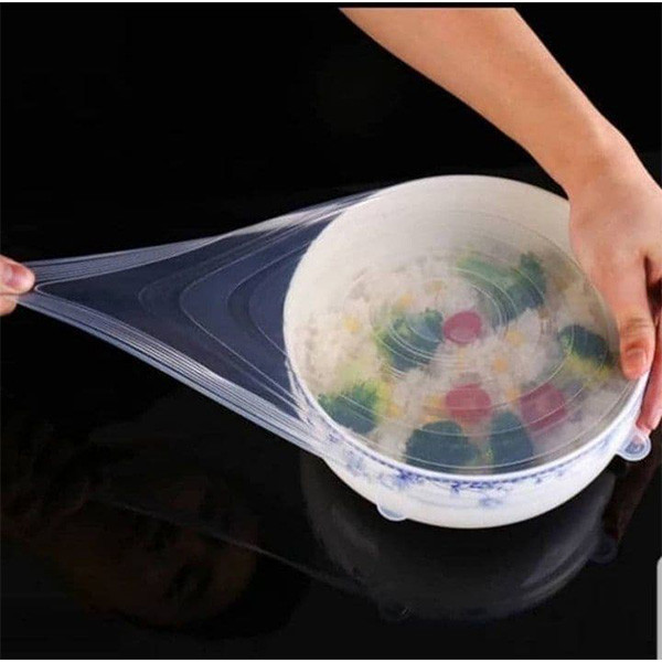 درپوش ظرف مدل سیلیکونی مجموعه 6 عددی