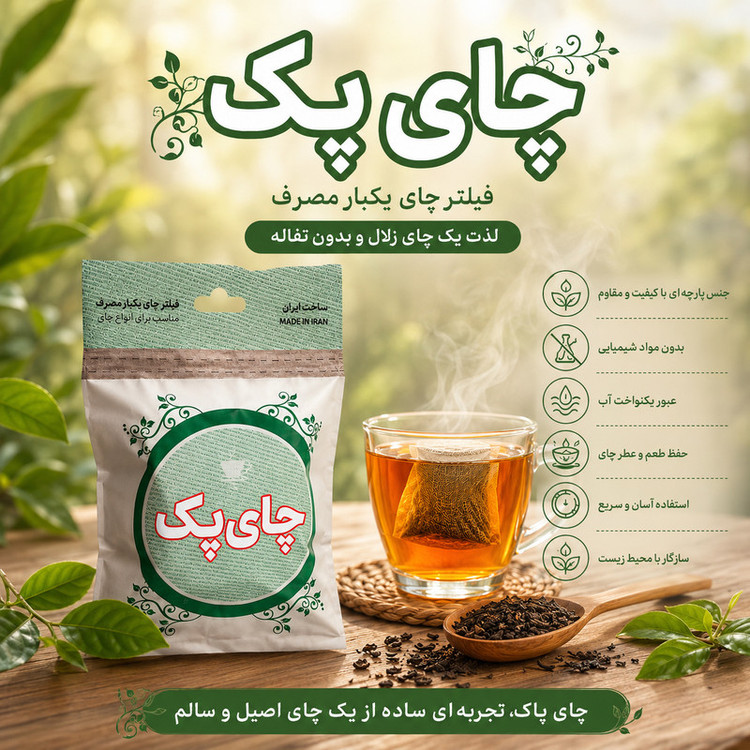 فیلتر چای چای پک مدل TP60 پنج بسته 60 عددی