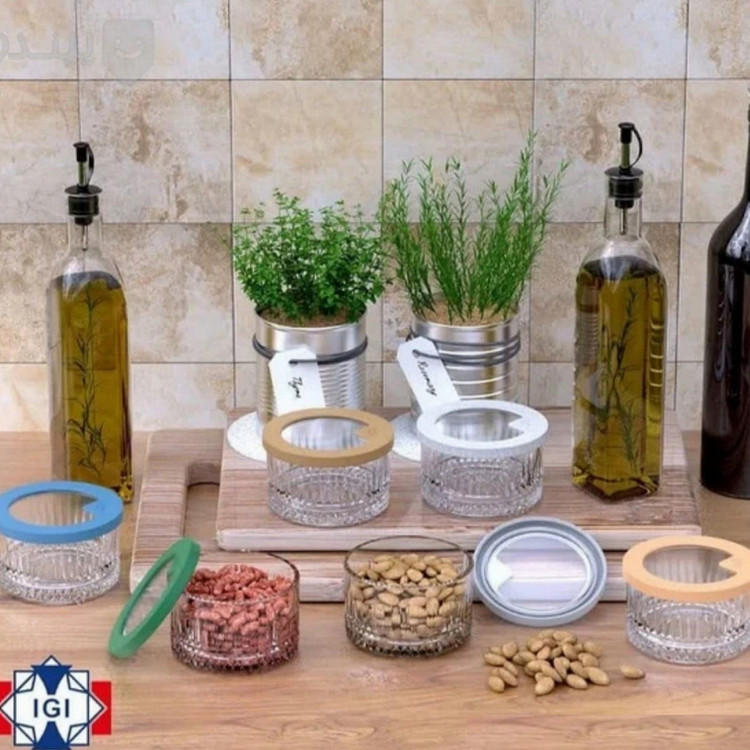 ظرف نگهدارنده شیشه و بلور اصفهان مدل هیدا مجموعه ۶ عددی