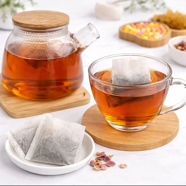 فیلتر چای ارکیده مدل کیسه ای 20 بسته 60 عددی به همراه قاشق چای