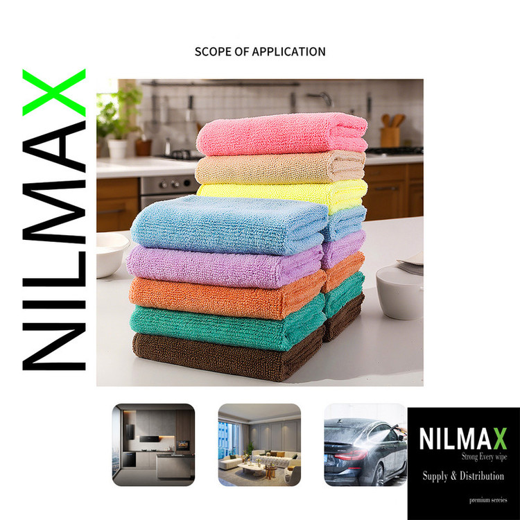 دستمال نظافت خانه و آشپزخانه میکروفایبر، حولهای مدل NILMAX H008 بسته 5 عددی
