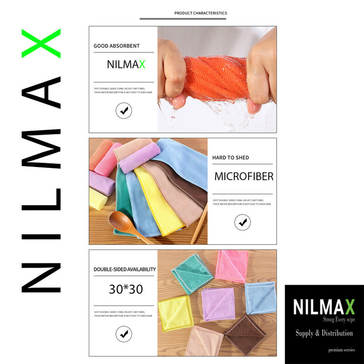 دستمال نظافت خانه و آشپزخانه میکروفایبر، حولهای مدل NILMAX H008 بسته 5 عددی