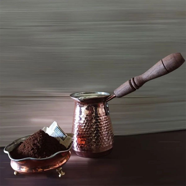 قهوه جوش مسی مدل دسته چوبی کد ZH217.1