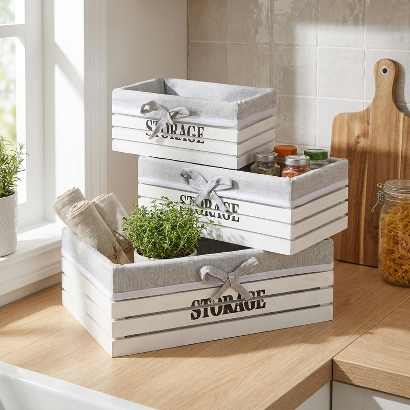 باکس ارگانایزر آشپزخانه مدل WH3-STORAGE مجموعه 3 عددی