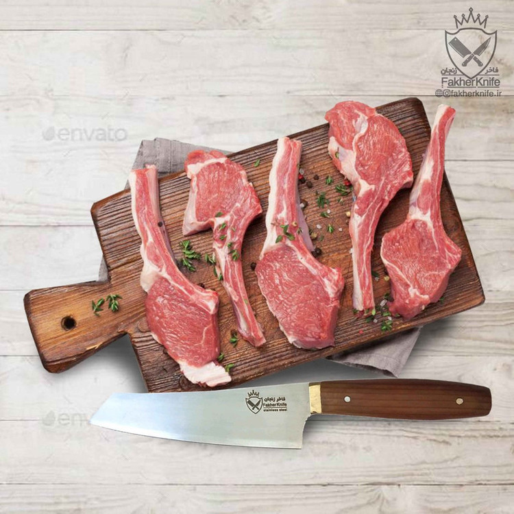 چاقوی آشپزخانه فاخرزنجان مدل گوشت ومرغ ژاپنی کد 02