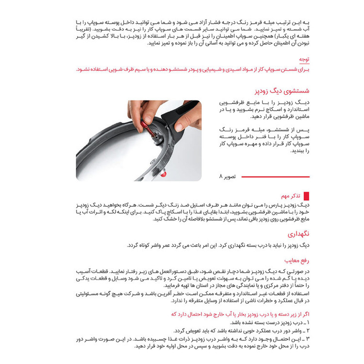 زودپز پارس استیل مدل کف سه لایه گنجایش 6 لیتر