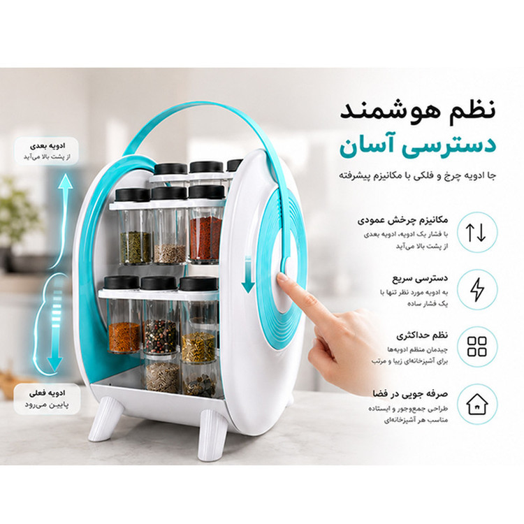 ست جا ادویه 18 پارچه مدل چرخ و فلکی