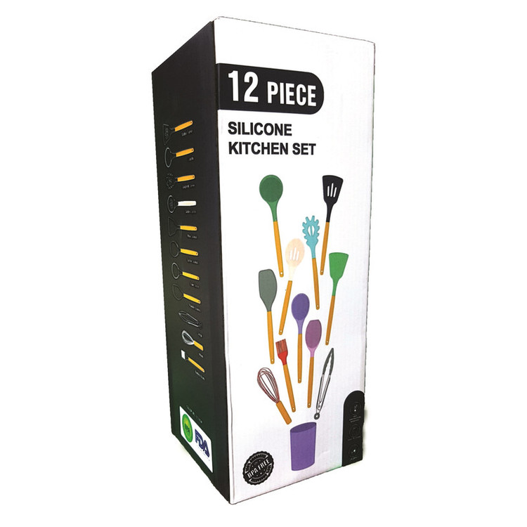 سرویس کفگیر و ملاقه 12 پارچه مدل کیچن ست silicone