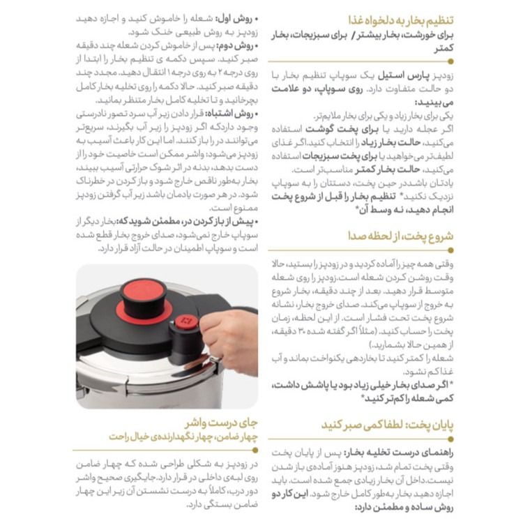 زودپز پارس استیل مدل وستا گنجایش 4 لیتر