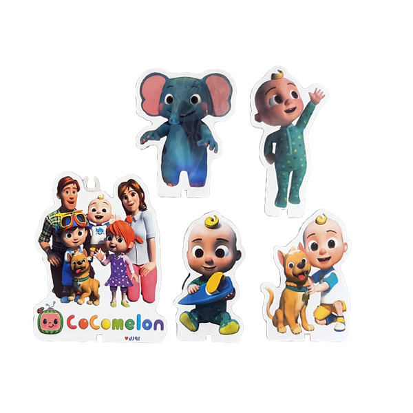 تاپر مدل کوکوملون کد CocomelonCandleTopper مجموعه 5 عددی