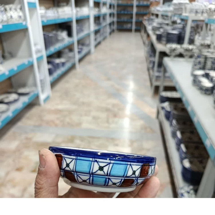 کاسه ماست هتلی چینی میبد مرواریدمدل شطرنجی کد HMAST-LI